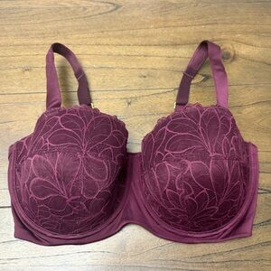 Joyspun full figure balconette lace bra burgundy purple